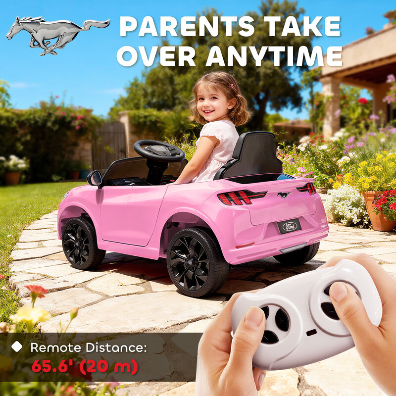 BreeBe 12V Kids Ride On Car, Licensed Ford Mustang Mach-E Electric Car with Remote Control, LED Light, Music image number 4