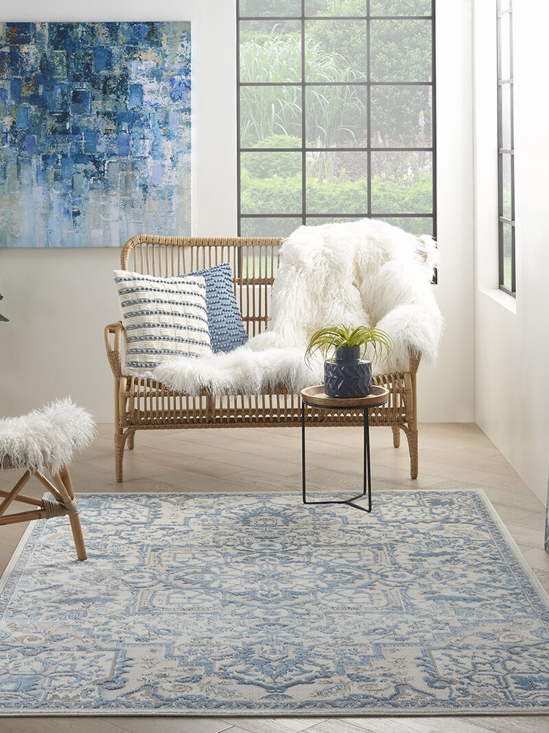 Elation ETN10 Ivory/Blue 4' x 6' Rug