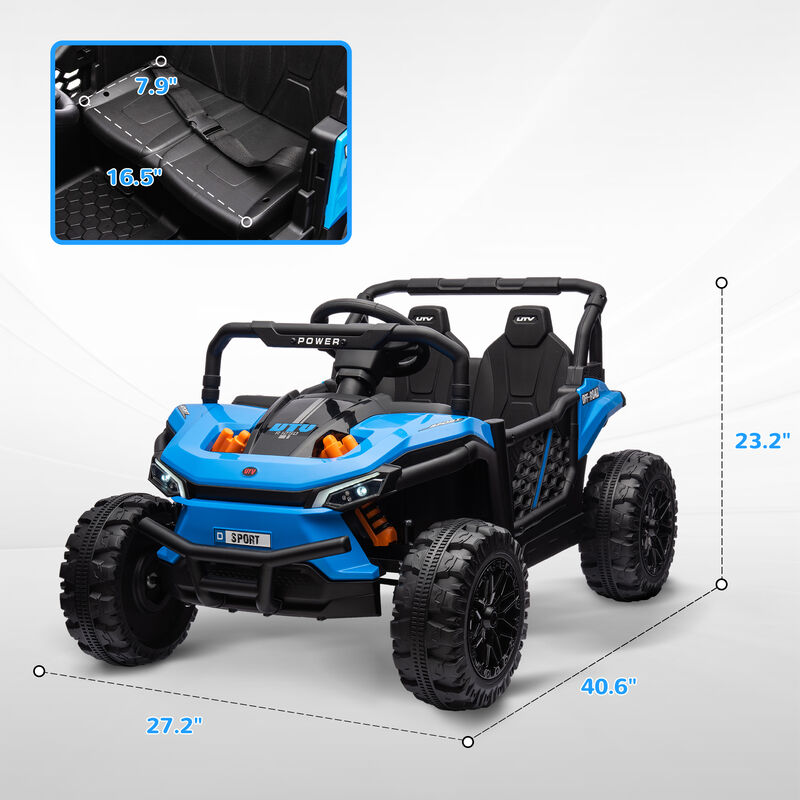 BreeBe 12V Ride On Truck, Battery Powered Electric Car for Kids w/ Remote Control, 4-Wheel Suspension & LED Lights image number 2
