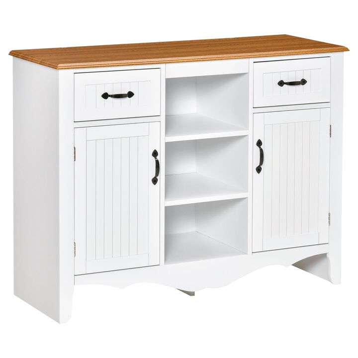 White French Sideboard: 42" Provincial Style with Drawers and Shelves