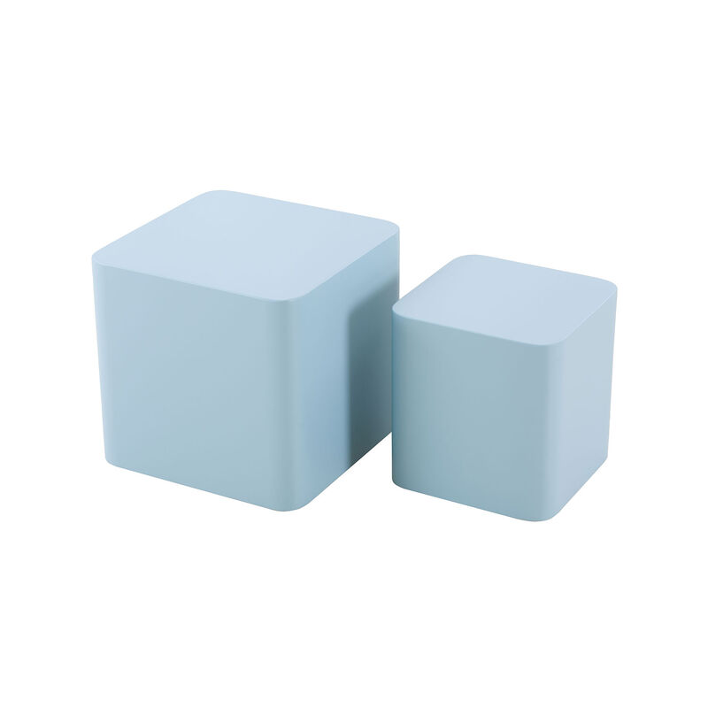 2pcs MDF Nesting Table Set Square Coffee Side  End Table Modern Design Space-saving Stylish Home Decor