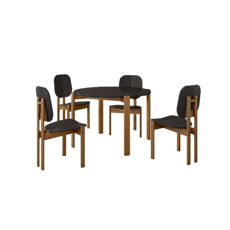 Gales Black Round Dining Set