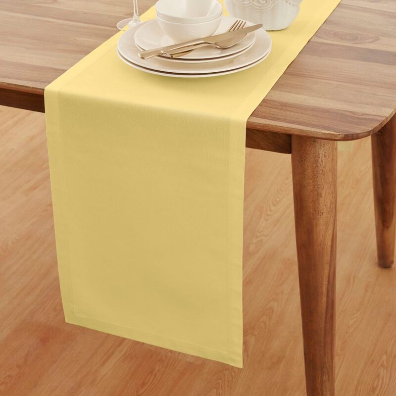 Solino Home Cotton Linen Table Runner - Dru - Cotton Linen Plain