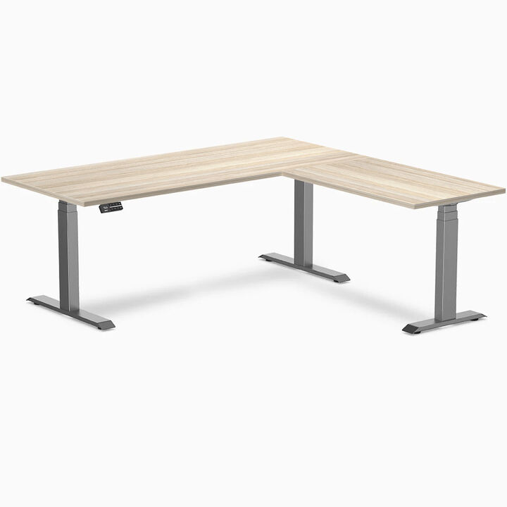 Desky Eco L-Shape Laminate Sit Stand Desk