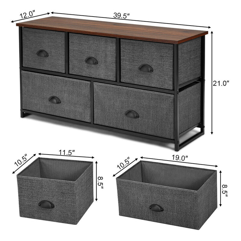 Wood Dresser Storage Unit Side Table Display Organizer