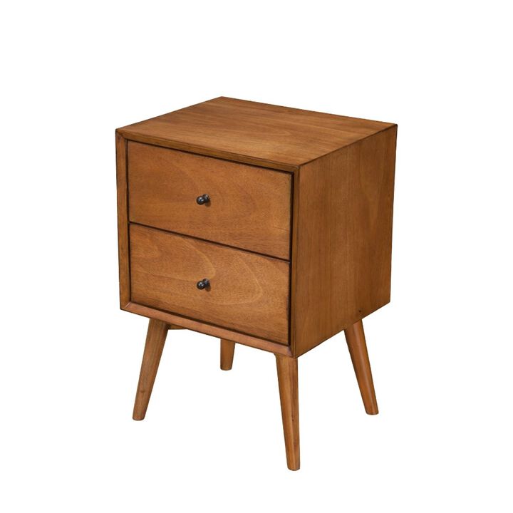 Mid Century Mahogany Wood Nightstand, Acron