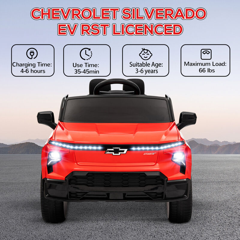BreeBe 12V Chevrolet Silverado EV RST Licensed Kids Electric Car with Parent Remote Control, Spring Suspension image number 3