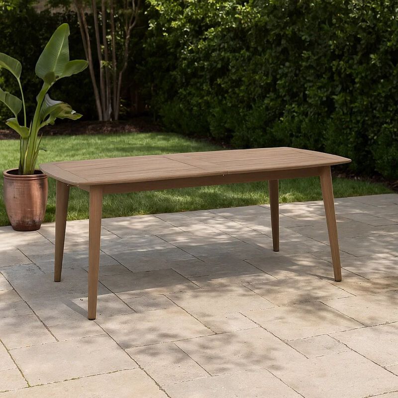 Sumona Outdoor Dining Table, Extendable, Brown Acacia Wood, 71-95 Inch image number 8