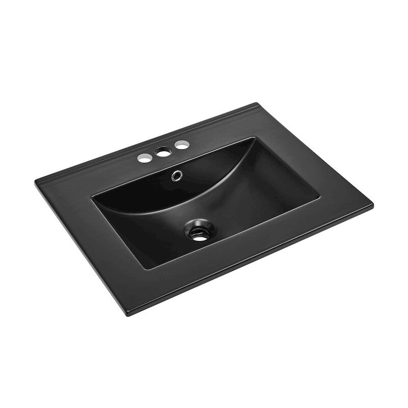 24" 3-Hole Centerset Vanity Sink Top in Glossy White image number 2