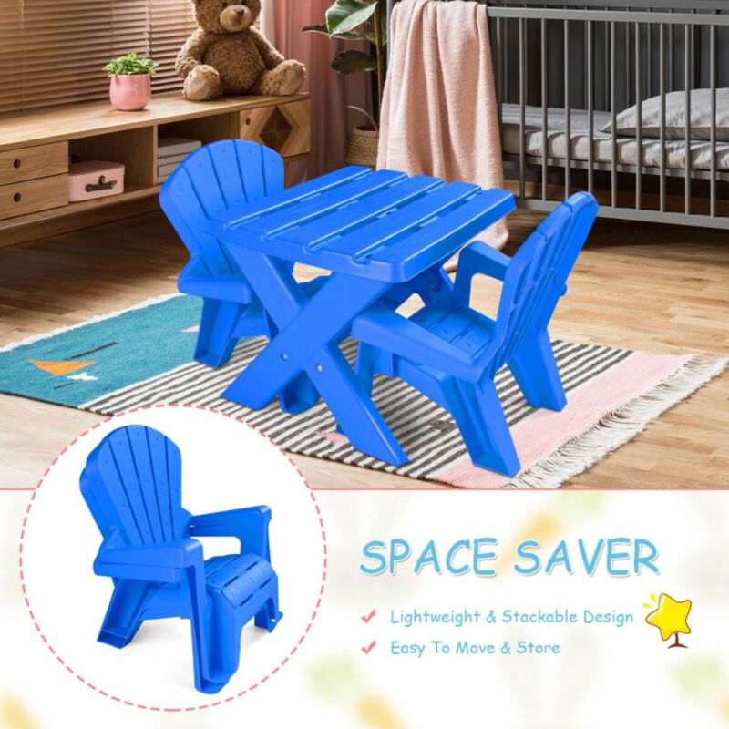Hivvago 3-Piece Plastic Children Play Table Chair Set