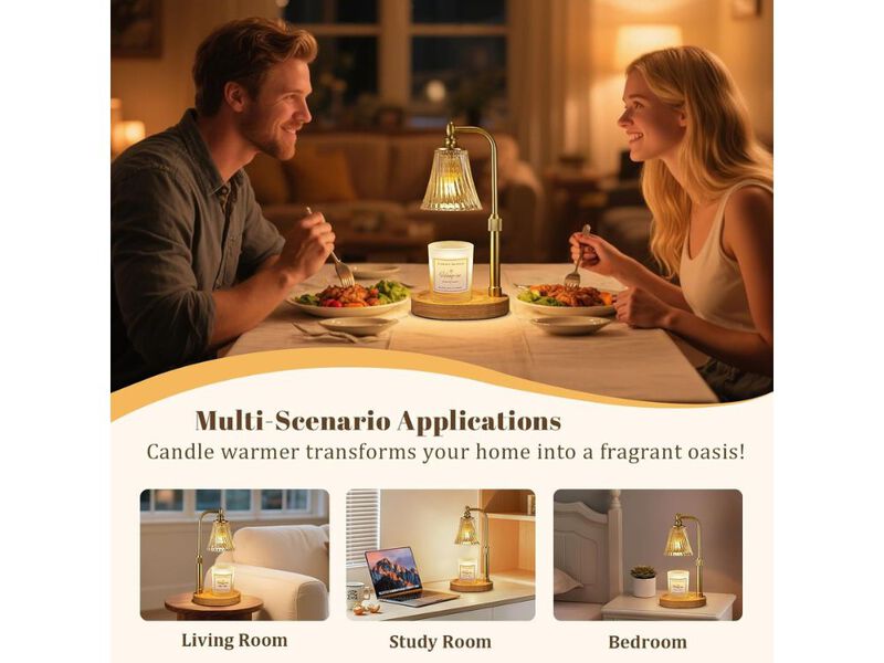 Candle Warmer Lamp Dimmable Timer Adjustable Height Wax Melt Lamp Decor image number 1
