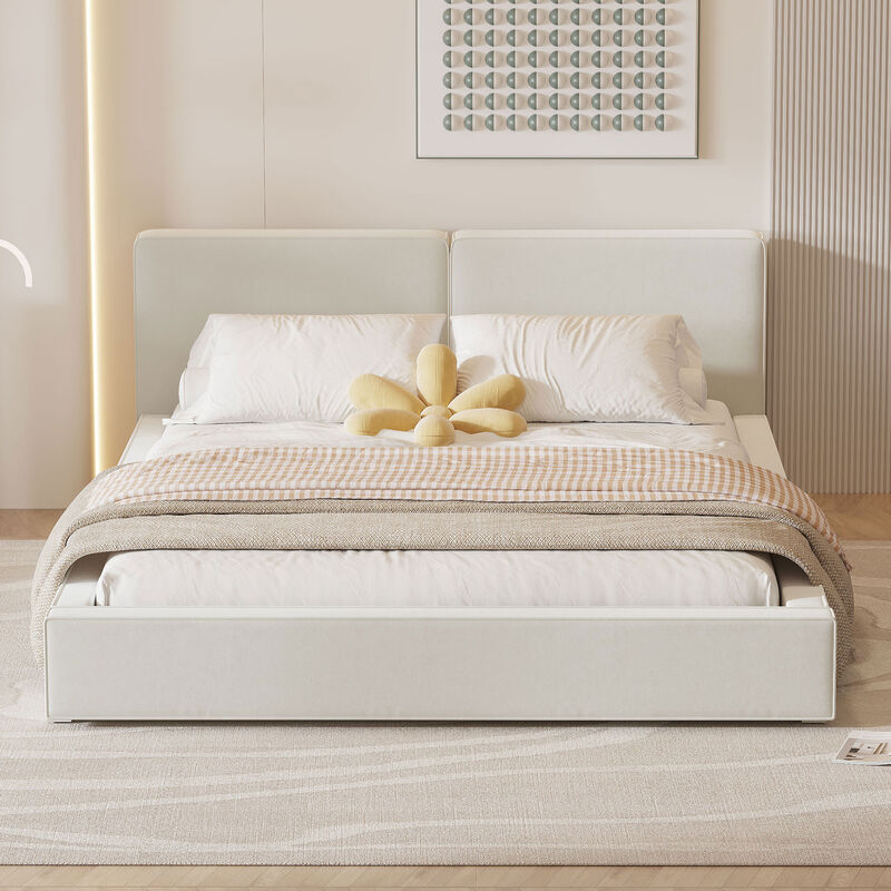 Merax Velvet Upholstered Platform Bed