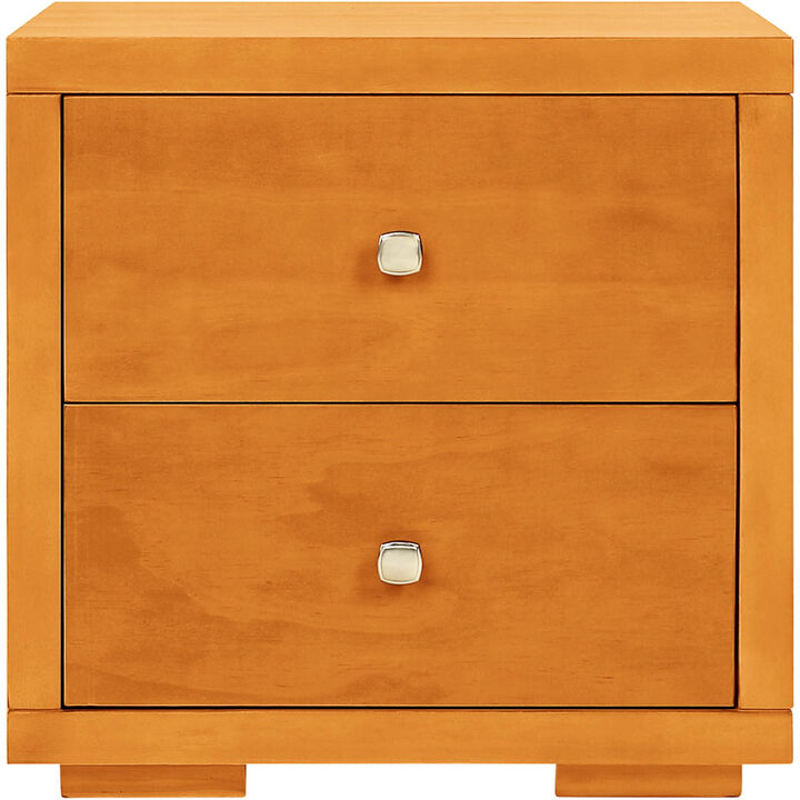 Minimalist Two Drawer Nightstand &ndash; Stylish Bedside Table with Storage