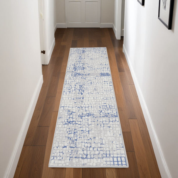 HomeRoots Abstract Distressed Non Skid Runner Rug