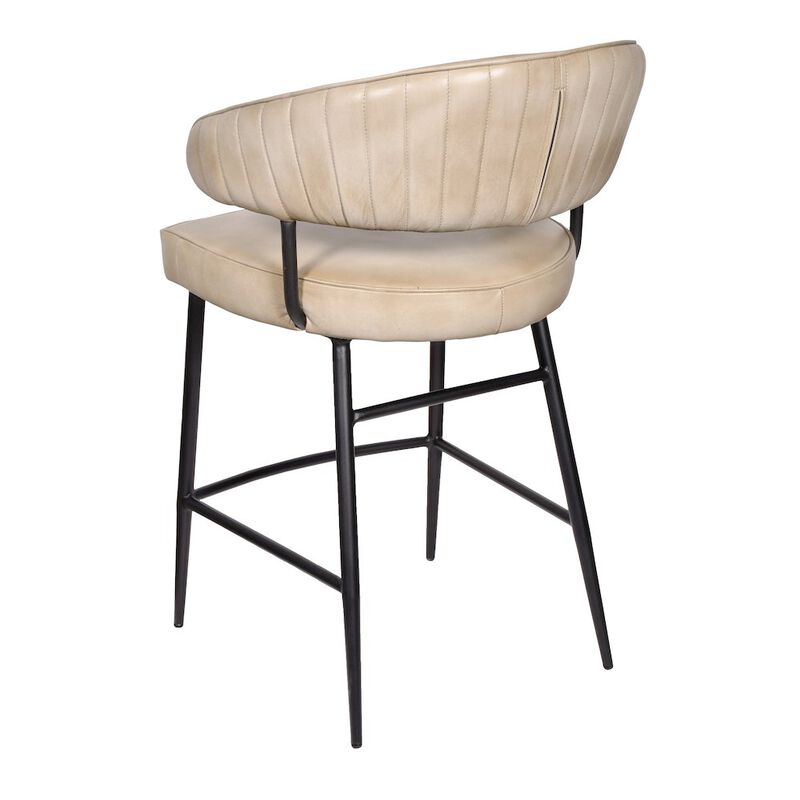 Barrett Genuine Leather Counter Chair in Stone