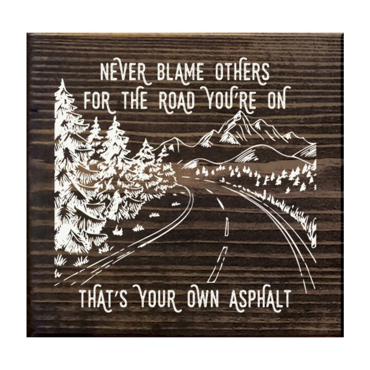 Inspirational Wooden Wall Art Sign Rustic Home Decor Motivational Quote Plaque Never Blame Others
