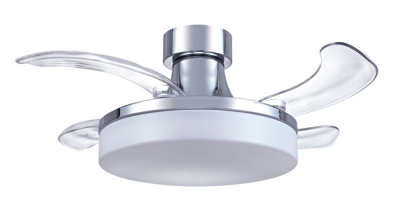Fanaway Mya 36" Retractable Blade Ceiling Fan with Light and Remote, Modern Fandelier Ceiling Fan, Patented Design Technology, Stronger Thicker Blades, Chrome image number 0