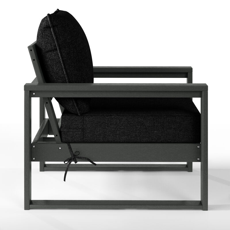 WestinTrends Outdoor Modern 3-Piece HDPE Patio Sofa Set with Side Table image number 3