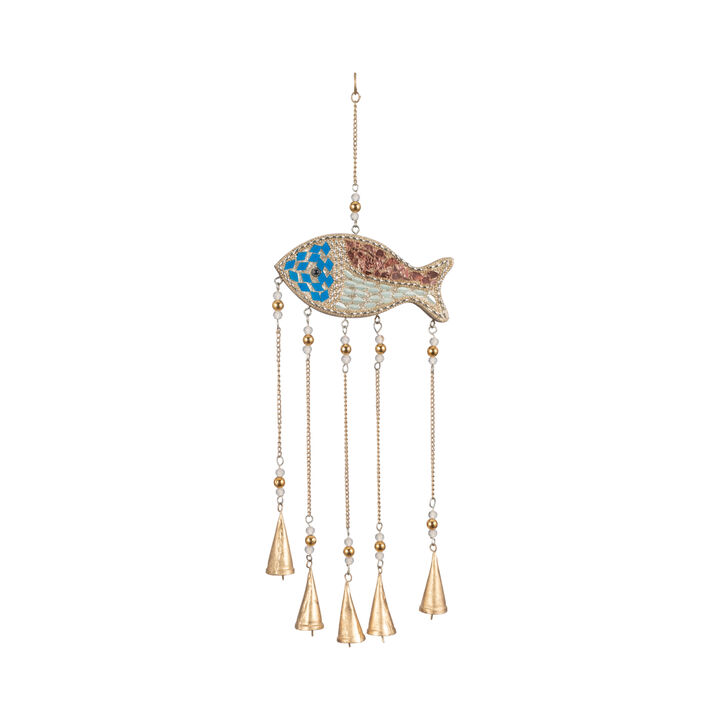 26" Mosaic Fish With Bells