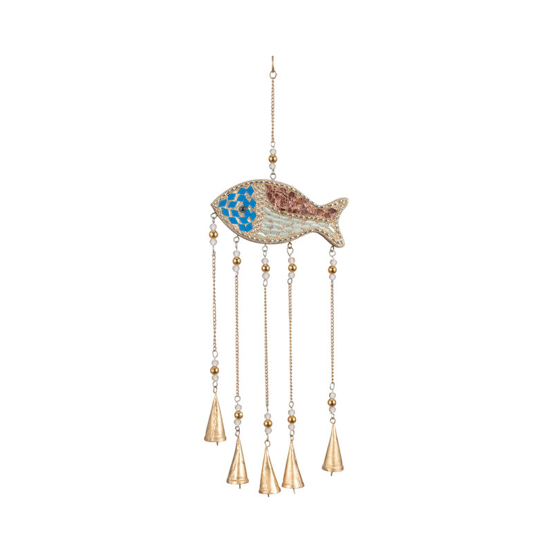 26" Mosaic Fish With Bells image number 0