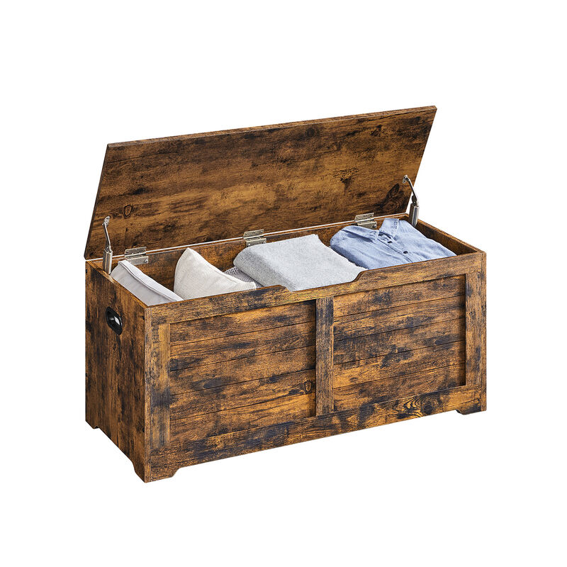 Storage Bench Trunk with 2 Soft-Close Hinges &ndash; Secure Lid Chest for Clothes, Pillows, or Playroom Use image number 0