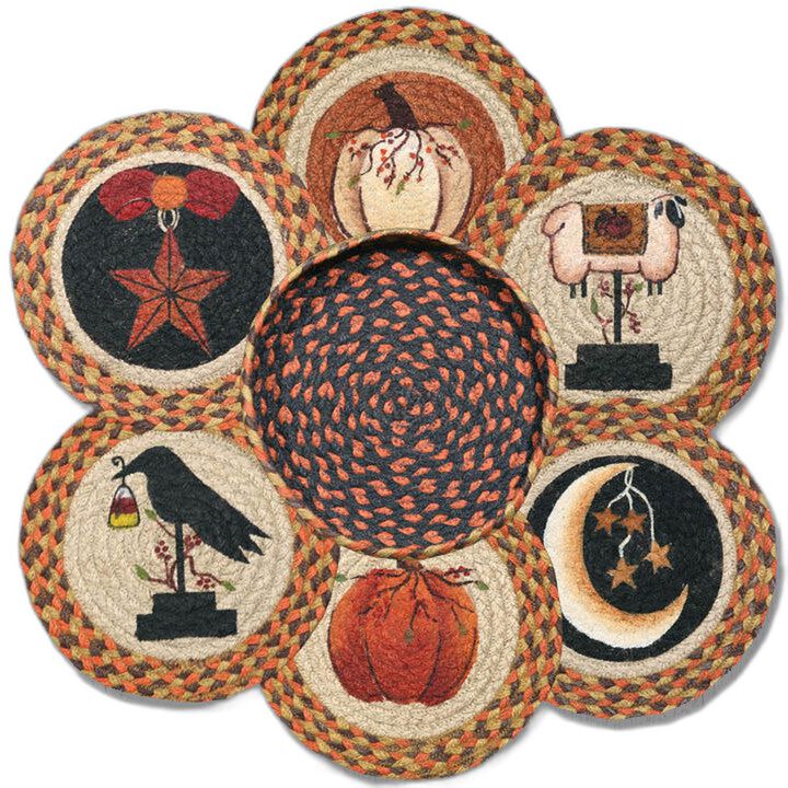 Earth Rugs Tnb-1121 Autumn Trivets In A Basket 10 X 10