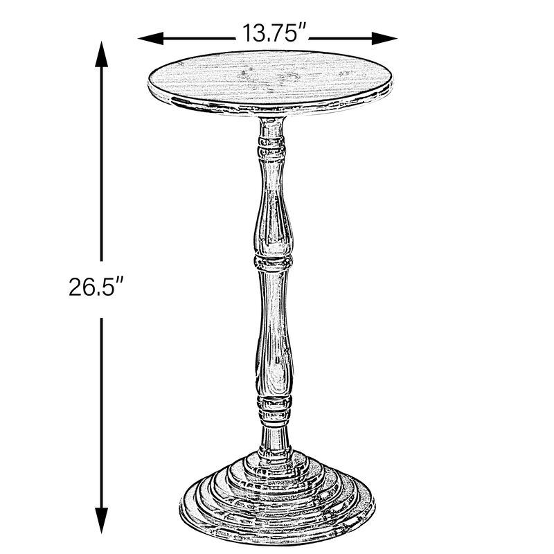 "Round Wooden Side Table, Living Room Accent Pedestal End Table - Modern Furniture, Decorative Stand, Small Space Solution, Circular Design, Rustic Home Decor, Elegant Home Furnishing, White"