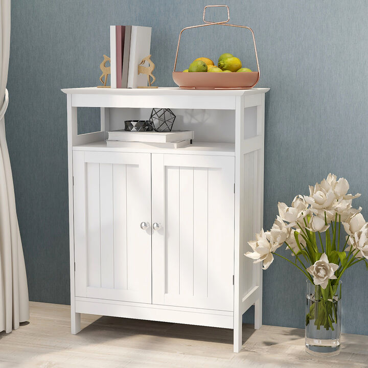 Bathroom Standing Storage Cabinet with Double Shutter Doors for Stylish & Organized Space