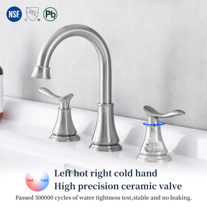 Widespread Bathroom Faucet, 2-Handle 3-Hole Sink Faucet for Modern Vanity & Bath D&eacute;cor image number 3