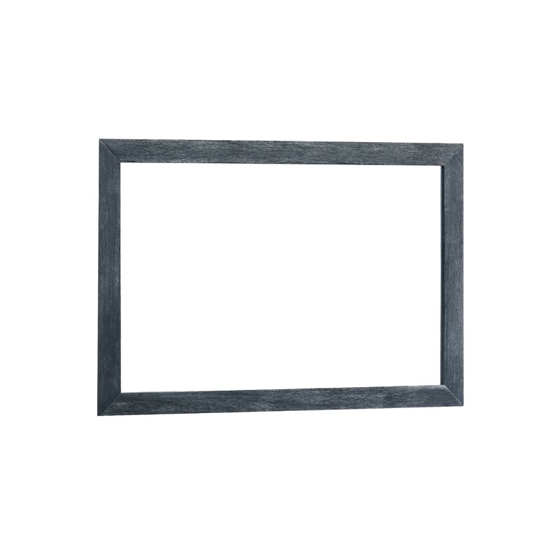 Cid Coy Mirror, 47 Inch Gray Ash Veneer Frame, Crown Cut Pattern - Benzara image number 1