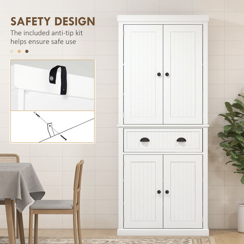 Hivvago 72" Kitchen Storage Cabinet with Doors, Drawer & Shelving image number 5