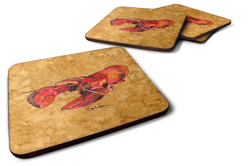 Caroline's Treasures 8715FC Lobster Foam Coasters (Set of 4), 3.5 H x 3.5 W, Multicolor