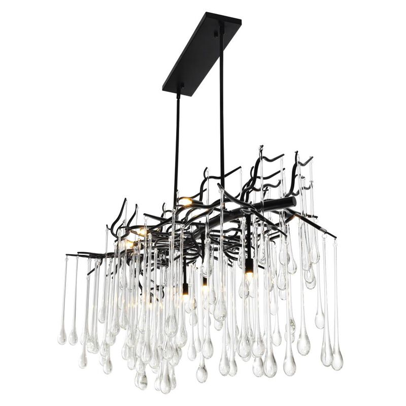 Anita 10 Light Chandelier With Black Finish