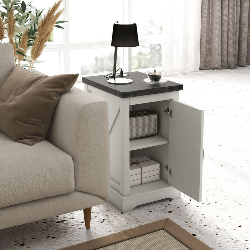 Hivvago Side Table with Built-In Charging Station image number 6