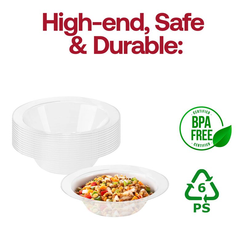 12 oz. Clear Economy Round Plastic Soup Bowls (120 Bowls) image number 5