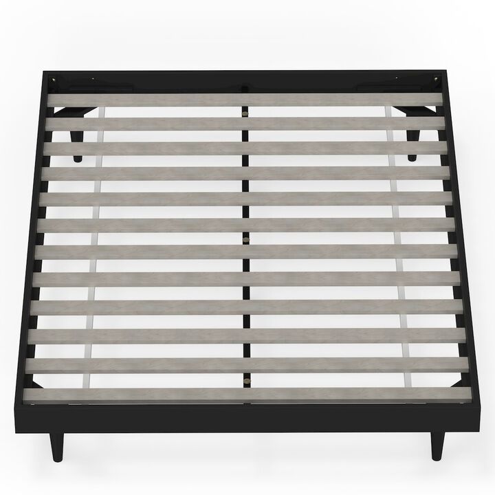 Comfort Pointe Sachse Queen Solid Wood Platform Bed Frame Black