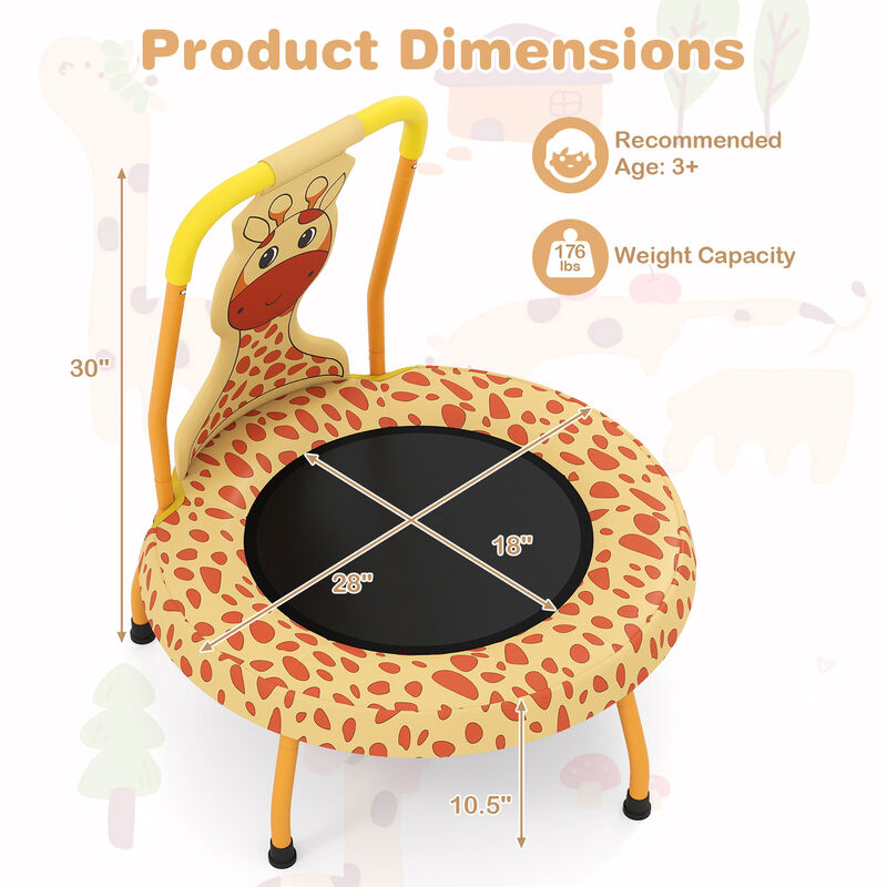 Mini Trampoline for Toddlers, Foam Handle with Protective Padding image number 2