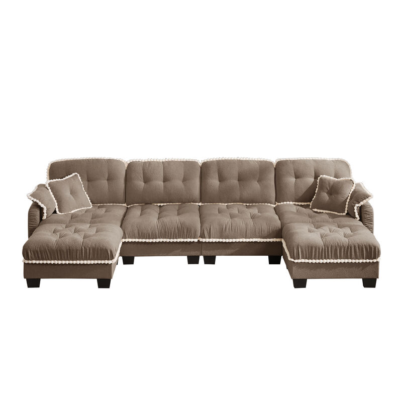 Ziworl Cloud U-Shaped Sofa with 4 Pillows image number 0