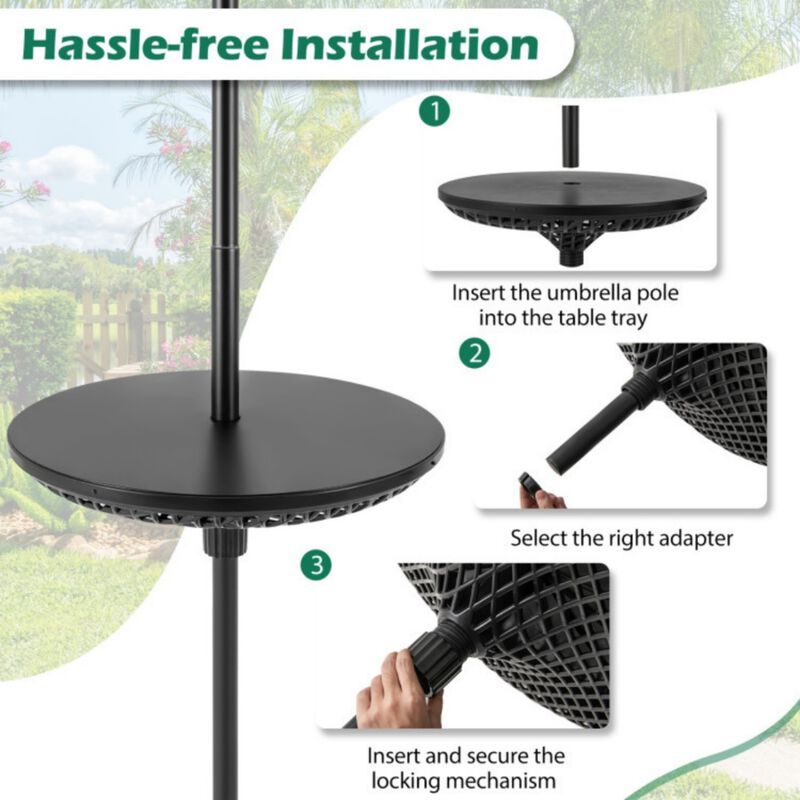 Patio Umbrella Table Tray Adjustable with Umbrella Poles image number 4