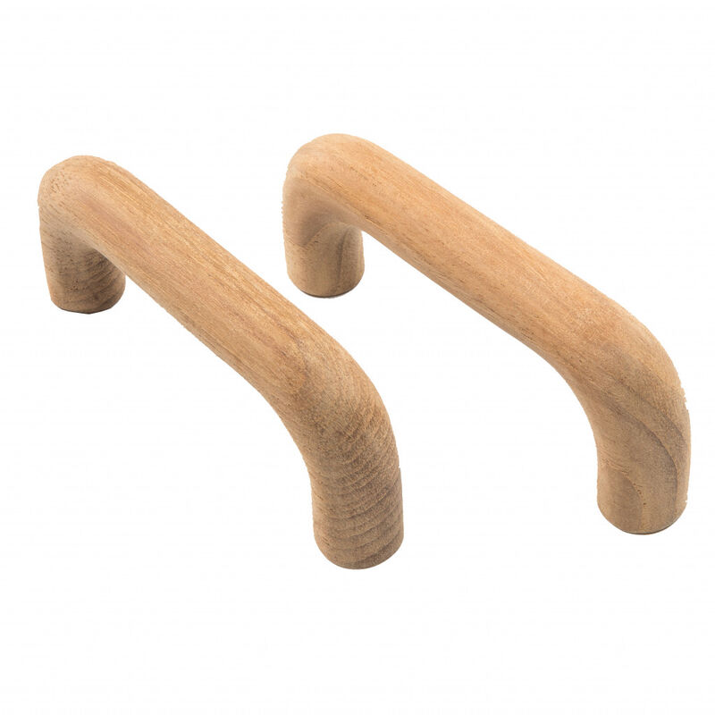 HomeRoots Set of Two Brown Wood C Shape Drawer Pull Knobs image number 3