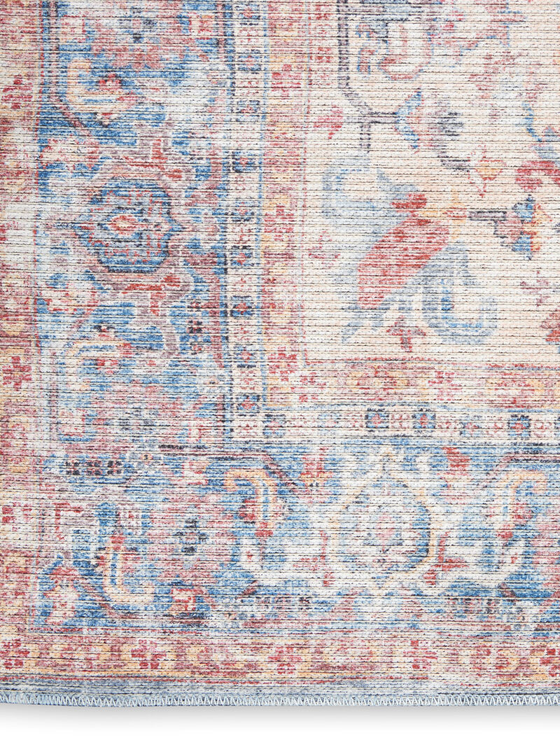 Machine Washable Series 1 SR104 Blue/Multicolor 2' x 6' Rug