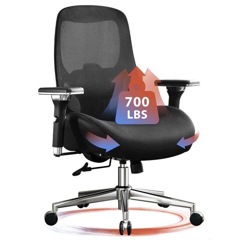 BOSMILLER 700lbs Big and Tall Office Chair with Wide Thick Seat Cushion for Sitting All Day,Ergonomic Mesh Desk Chair with Adjus
