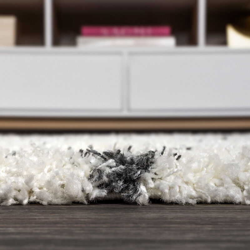 Mercer Shag Plush Tassel Moroccan Diamond Area Rug