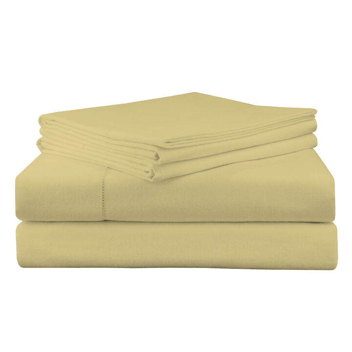 Pointehaven Super Heavy Weight 200 GSM 100% Soft Cotton Flannel Deep Pocket 4 pc Sheet Set