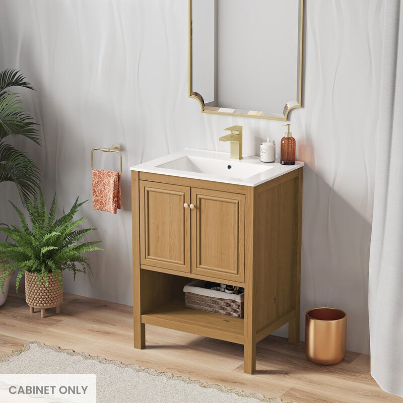 Chateau 24" Freestanding Bathroom Vanity Cabinet without Top in Golden Oak image number 1