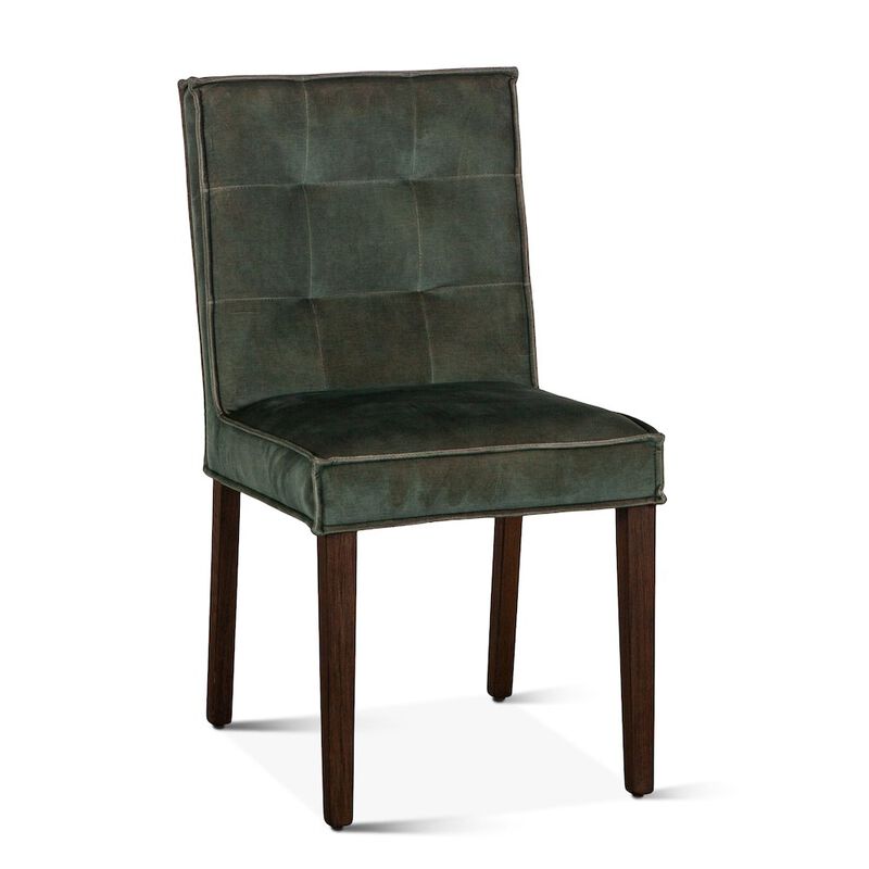 World Interiors Aven Dining Chair in Green Velvet with Dark Legs image number 3