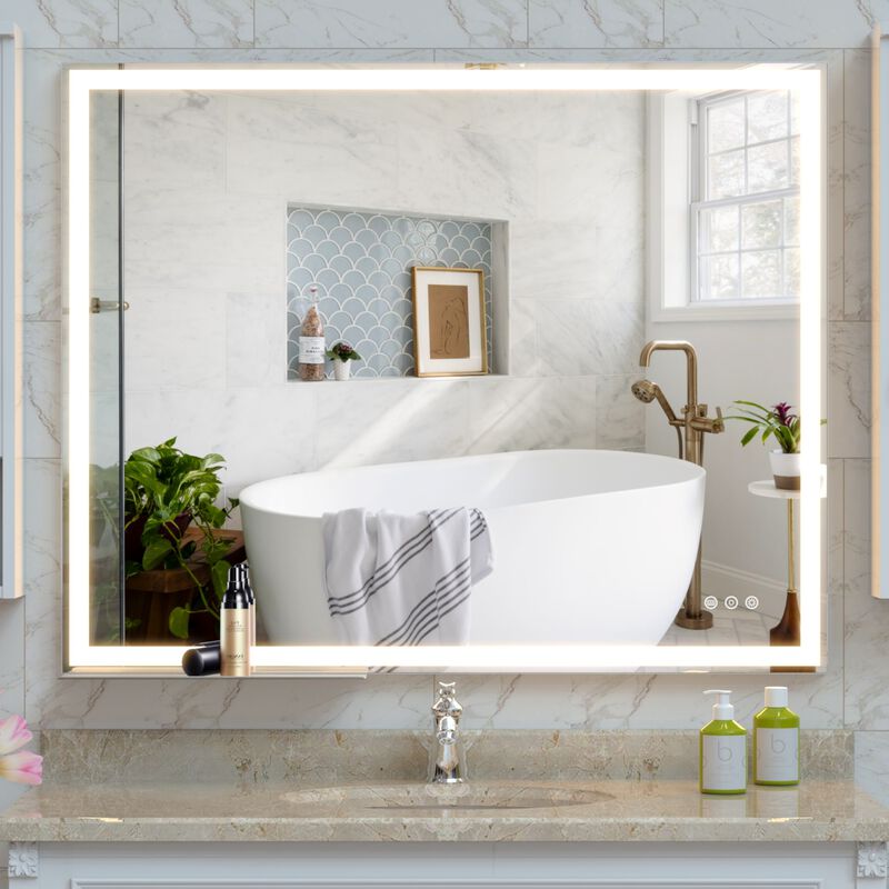 ELEMENT ACE 32x40 Inch Wall Mounted LED Bathroom Vanity Mirror with Adjustable Lighting Anti-Fog Touch Control Memory Function Smart Large Bathroom Mirror image number 3