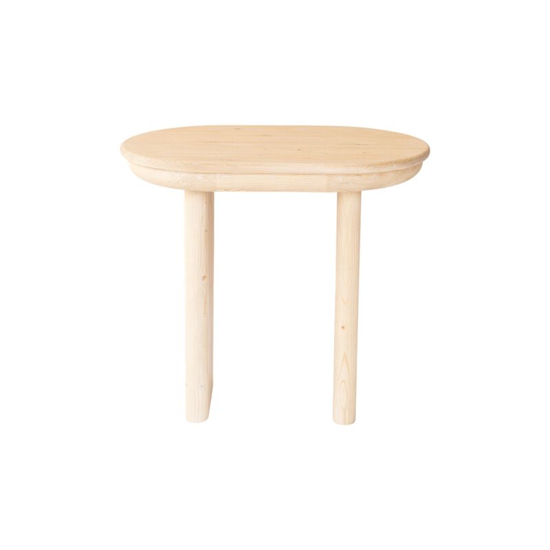 Hivvago 22 Inch Natural Solid Wood Oval Sled End Table