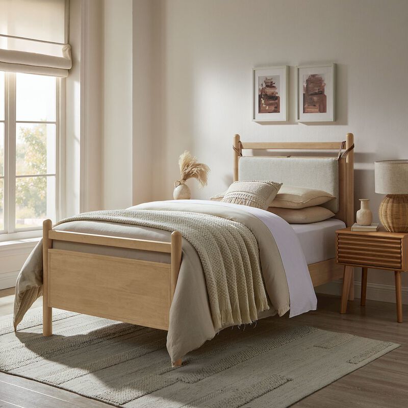 Leni Twin Size Wood Platform Bed Frame image number 8