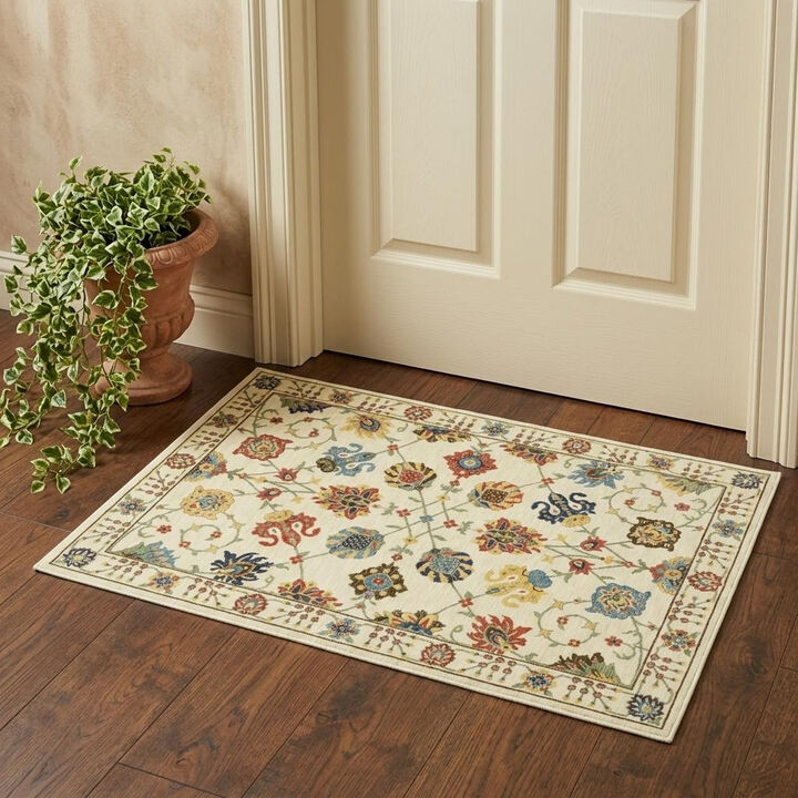 HomeRoots Oriental Area Rug With Fringe